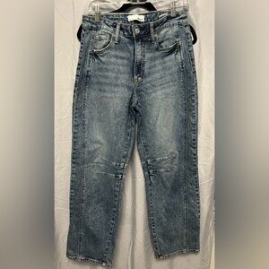 VERVET BY FLYING MONKEY Medium Light Blue Straight Leg Jeans